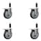 Service Caster 5'' Thermoplastic Rubber Swivel 1-1/8'' Expanding Stem Caster Set Total Lock Brake, 4PK SCC-EXTTL20S514-TPRB-118-4 - alternate 1